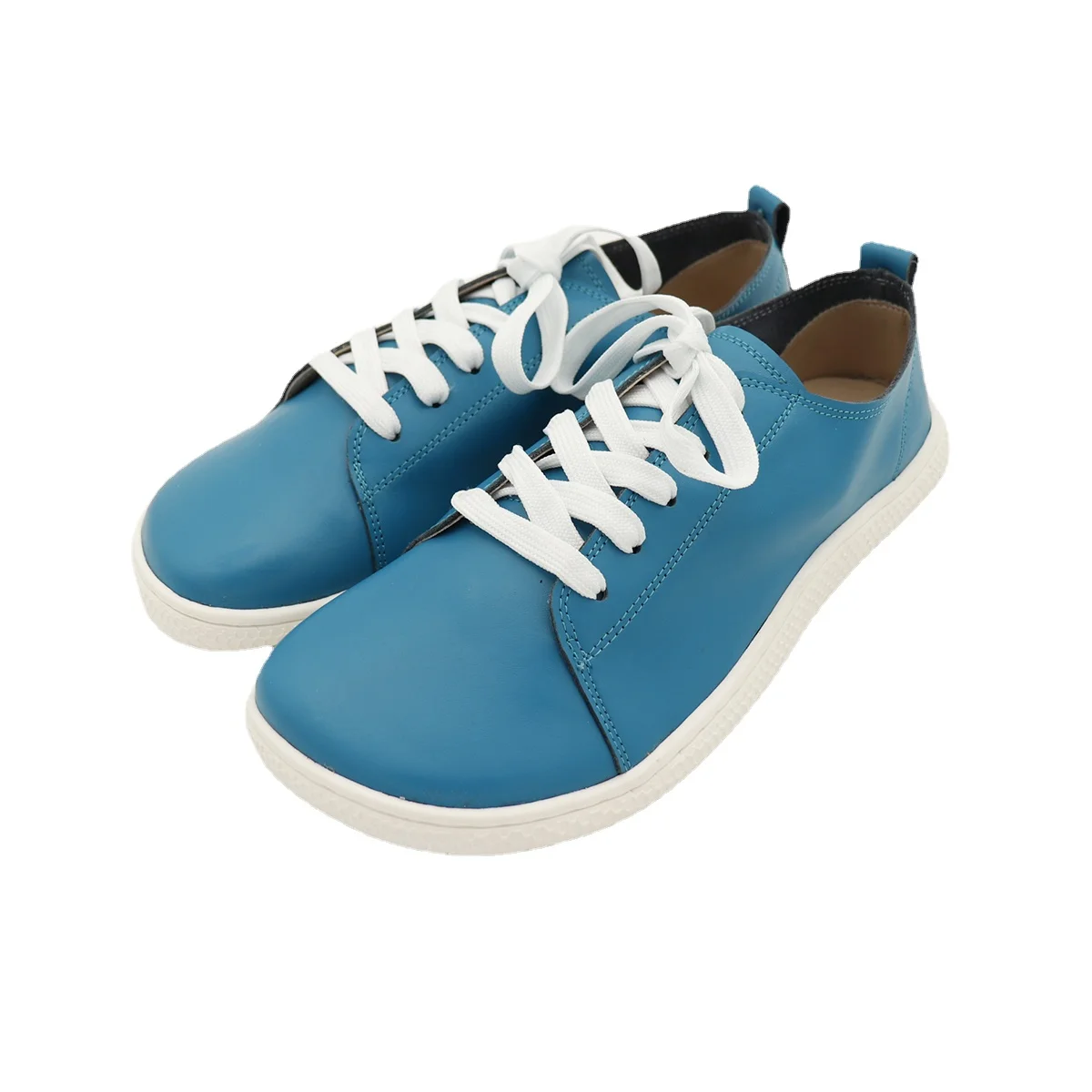Tipsietoes 2025 Sprinng Barefoot Leather Sneaker For Women Flat Soft Thin Out Sole Zero Drop Wider Toe Box Flexible Light Weight