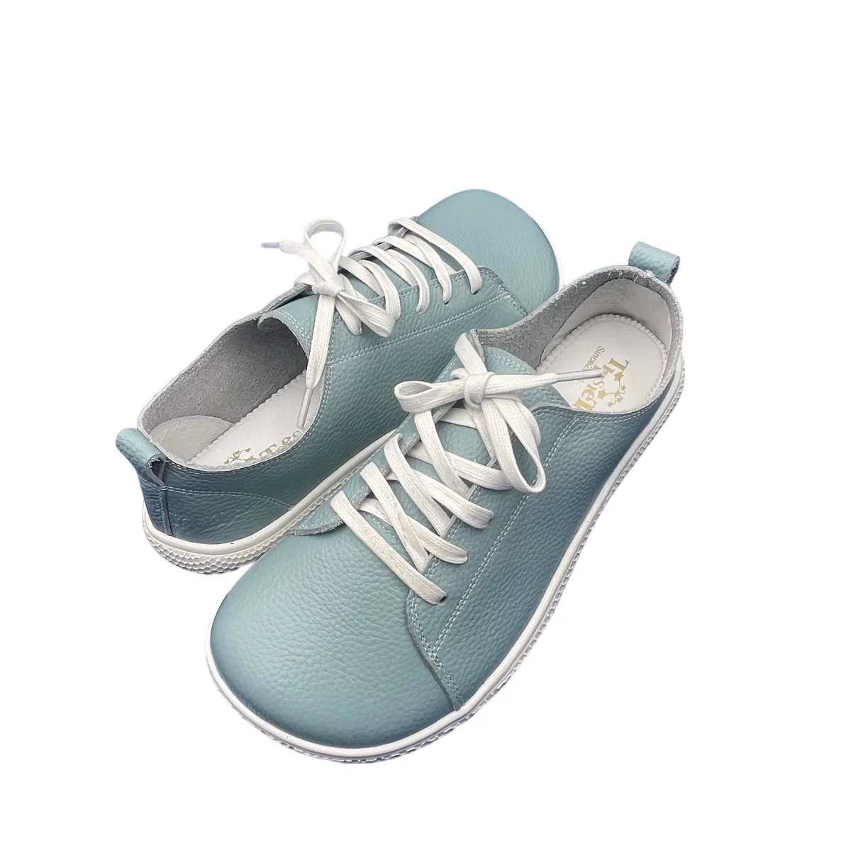Tipsietoes 2025 Sprinng Barefoot Leather Sneaker For Women Flat Soft Thin Out Sole Zero Drop Wider Toe Box Flexible Light Weight
