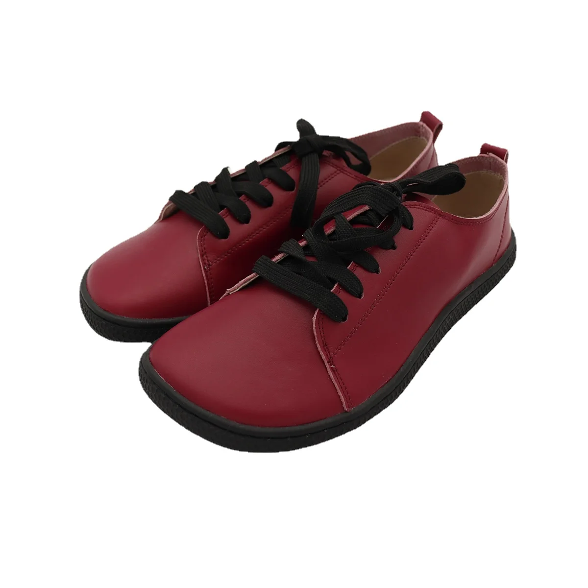Tipsietoes 2025 Sprinng Barefoot Leather Sneaker For Women Flat Soft Thin Out Sole Zero Drop Wider Toe Box Flexible Light Weight