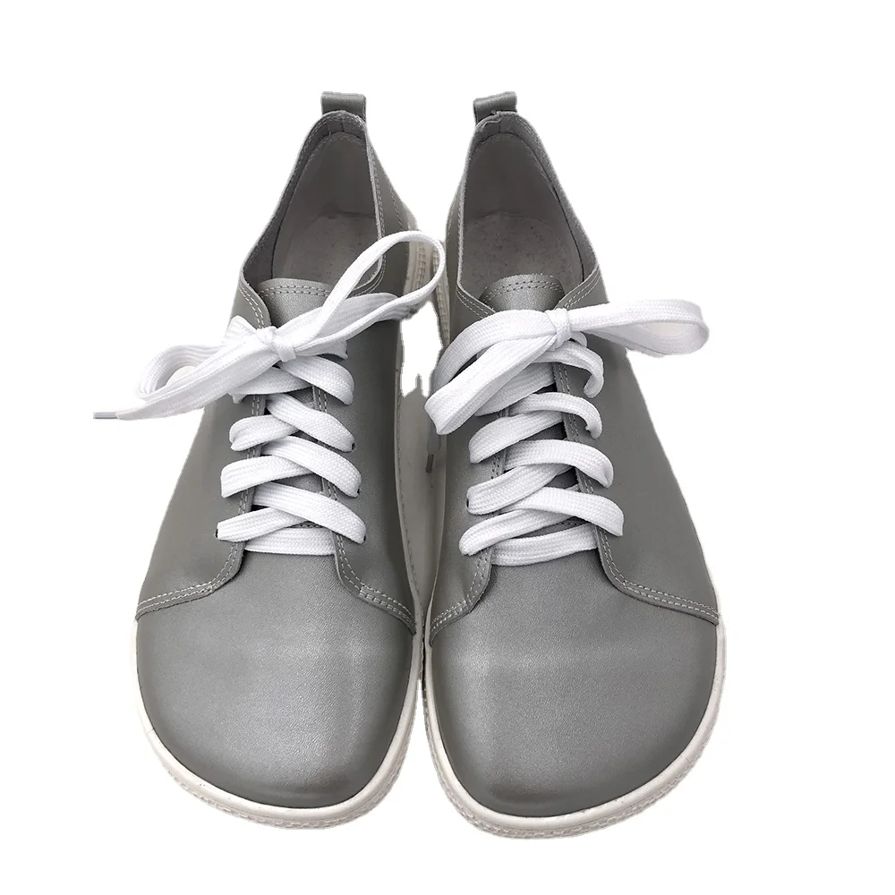Tipsietoes 2025 Sprinng Barefoot Leather Sneaker For Women Flat Soft Thin Out Sole Zero Drop Wider Toe Box Flexible Light Weight