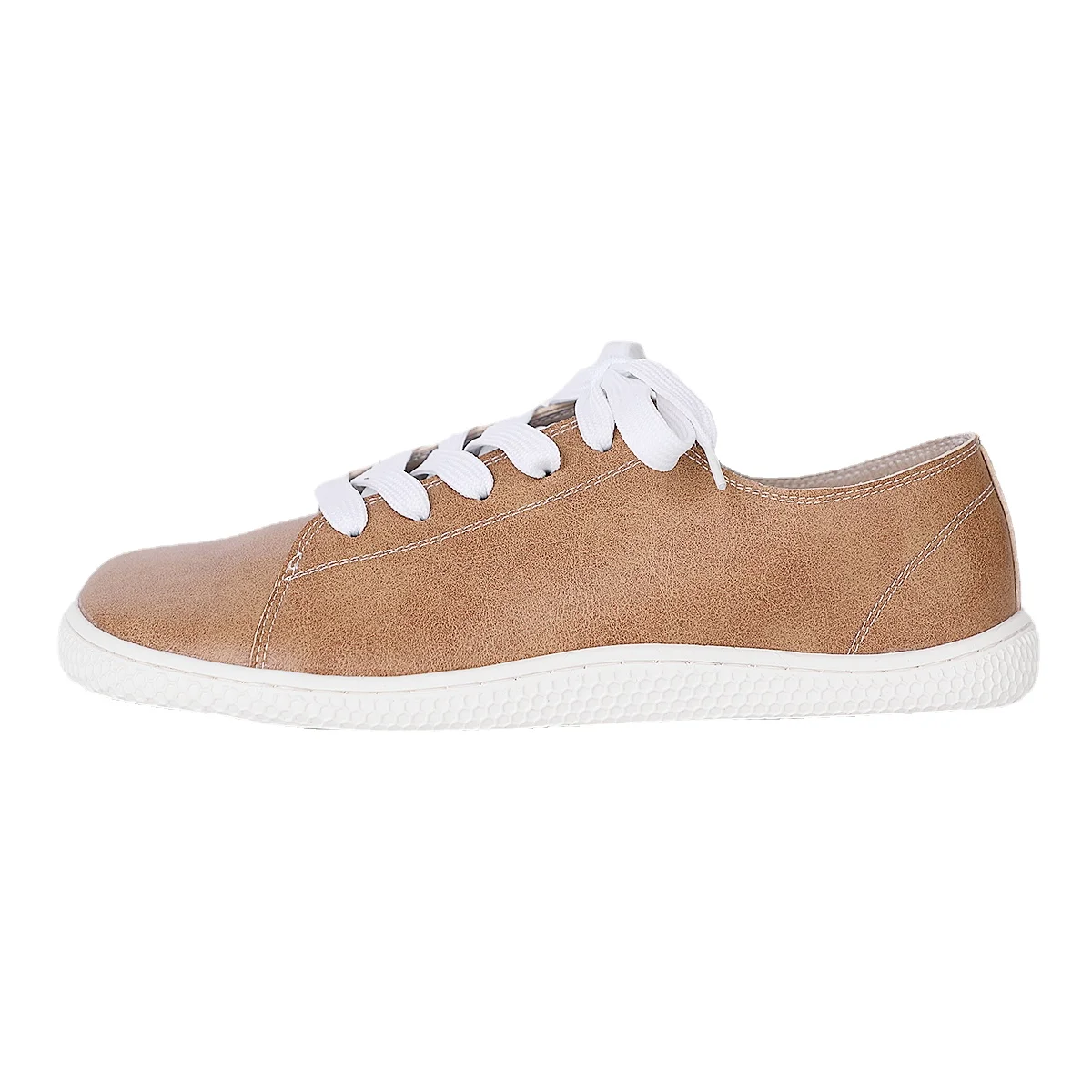 Tipsietoes 2025 Sprinng Barefoot Leather Sneaker For Women Flat Soft Thin Out Sole Zero Drop Wider Toe Box Flexible Light Weight