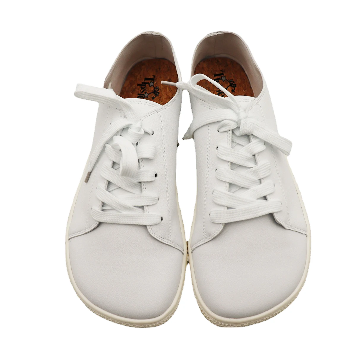 Tipsietoes 2025 Sprinng Barefoot Leather Sneaker For Women Flat Soft Thin Out Sole Zero Drop Wider Toe Box Flexible Light Weight