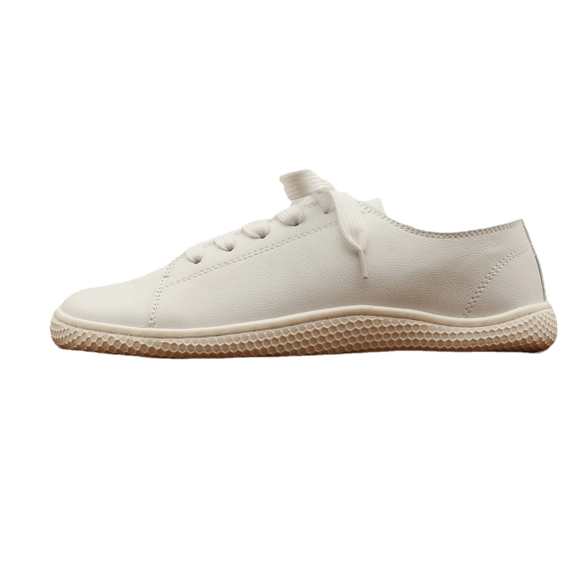 Tipsietoes 2025 Sprinng Barefoot Leather Sneaker For Women Flat Soft Thin Out Sole Zero Drop Wider Toe Box Flexible Light Weight