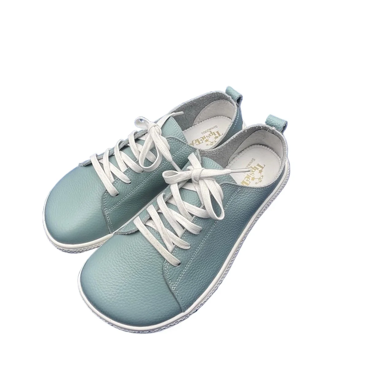 Tipsietoes 2025 Sprinng Barefoot Leather Sneaker For Women Flat Soft Thin Out Sole Zero Drop Wider Toe Box Flexible Light Weight