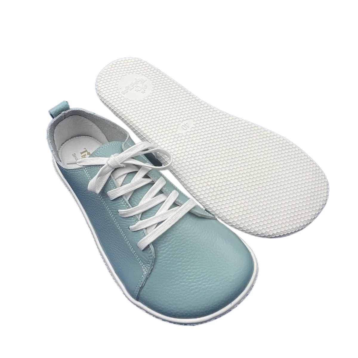 Tipsietoes 2025 Sprinng Barefoot Leather Sneaker For Women Flat Soft Thin Out Sole Zero Drop Wider Toe Box Flexible Light Weight
