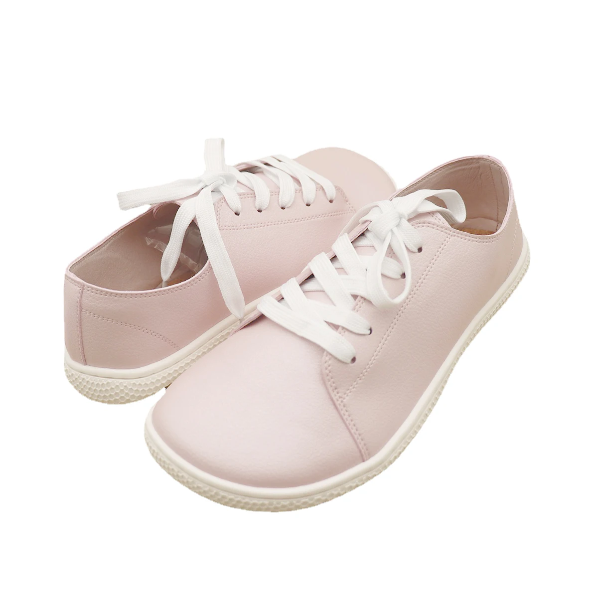 Tipsietoes 2025 Sprinng Barefoot Leather Sneaker For Women Flat Soft Thin Out Sole Zero Drop Wider Toe Box Flexible Light Weight