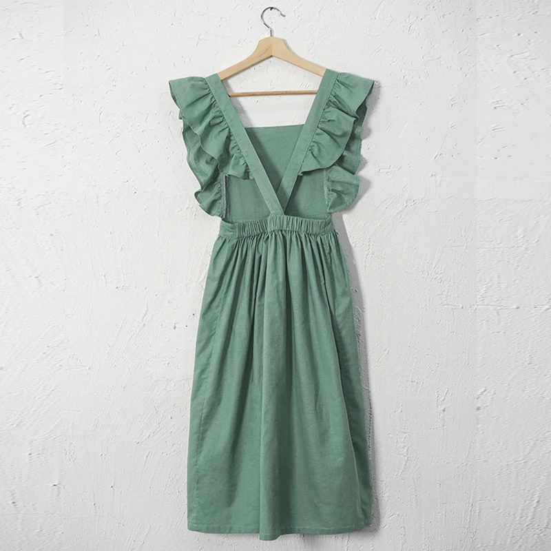 2026 New Cotton Linen Summer Women's Dress Casual Petal Sleeve Back Cross Elegant Dresses For Women Long Midi Vestidos