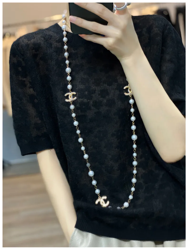 French elegant knit short sleeve women's round collar floral mulberry silk T - shirt thin temperament loose ice silk jacket