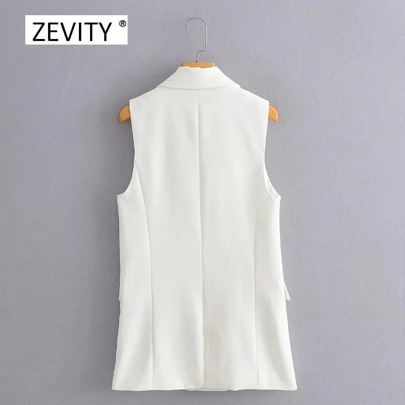 New 2020 Women simply sleeveless double breasted vest jacket office ladies wear casual suit waistCoat pockets outwear tops CT514