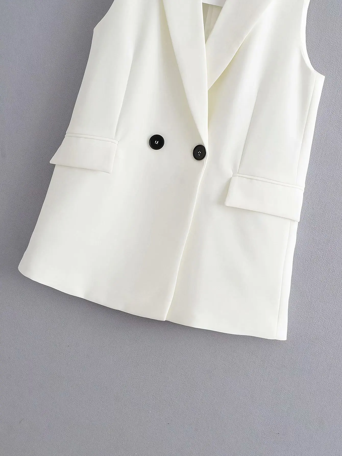 New 2020 Women simply sleeveless double breasted vest jacket office ladies wear casual suit waistCoat pockets outwear tops CT514