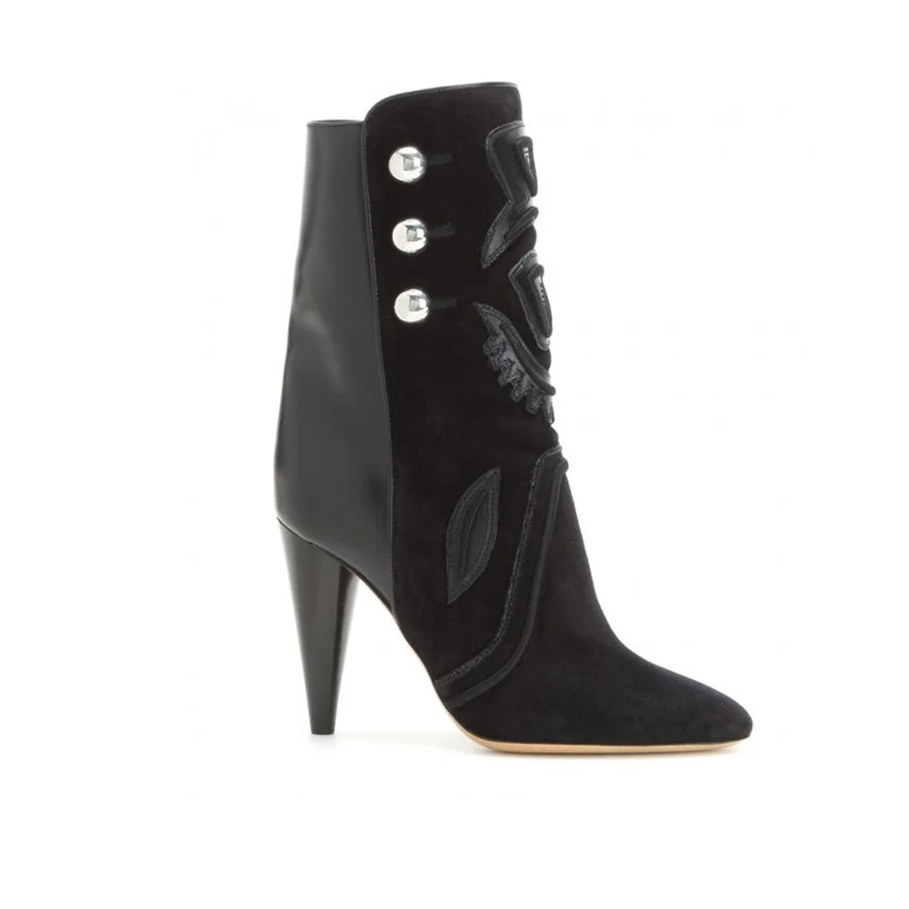 Fashion Sexy Women Boots Women Shoes Winter High Heels Appliques Slip-on Pointed Toe New Arrivals Special Solid Knee-high Ankle
