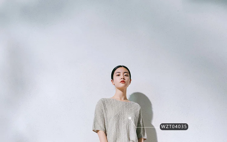 European station summer ice silk pleated short sleeve T-shirt women's round collar loose versatile solid color knit top