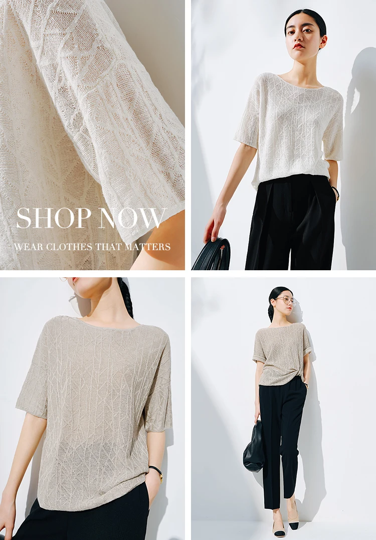 European station summer ice silk pleated short sleeve T-shirt women's round collar loose versatile solid color knit top
