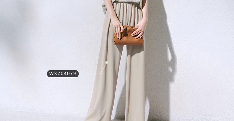 European station summer ice silk pleated short sleeve T-shirt women's round collar loose versatile solid color knit top