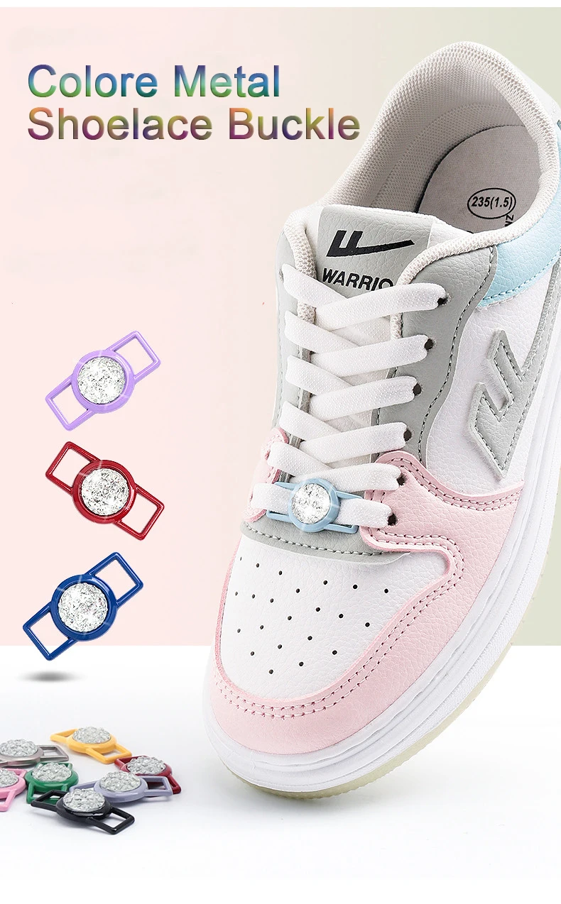 Luxurious Gemstone Diamond Shoelaces Decorative Metal Buckle Shoe Charms Color Shoelace DIY Sneaker Kits Shoe Accessories