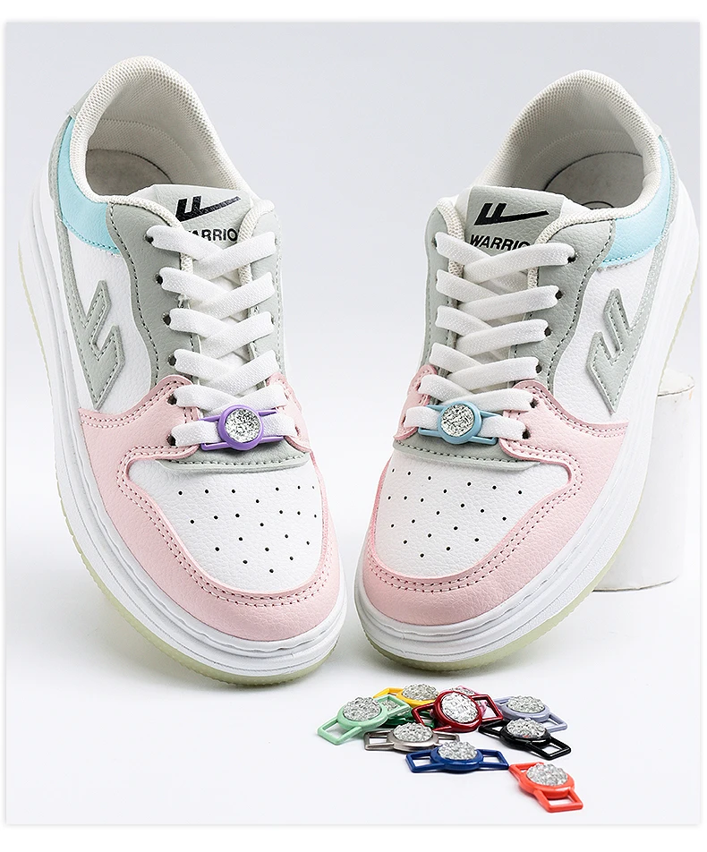 Luxurious Gemstone Diamond Shoelaces Decorative Metal Buckle Shoe Charms Color Shoelace DIY Sneaker Kits Shoe Accessories