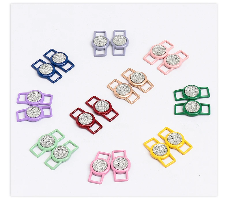 Luxurious Gemstone Diamond Shoelaces Decorative Metal Buckle Shoe Charms Color Shoelace DIY Sneaker Kits Shoe Accessories