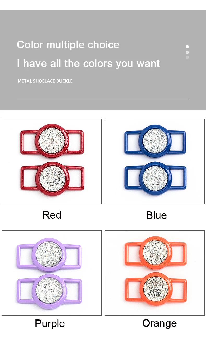 Luxurious Gemstone Diamond Shoelaces Decorative Metal Buckle Shoe Charms Color Shoelace DIY Sneaker Kits Shoe Accessories