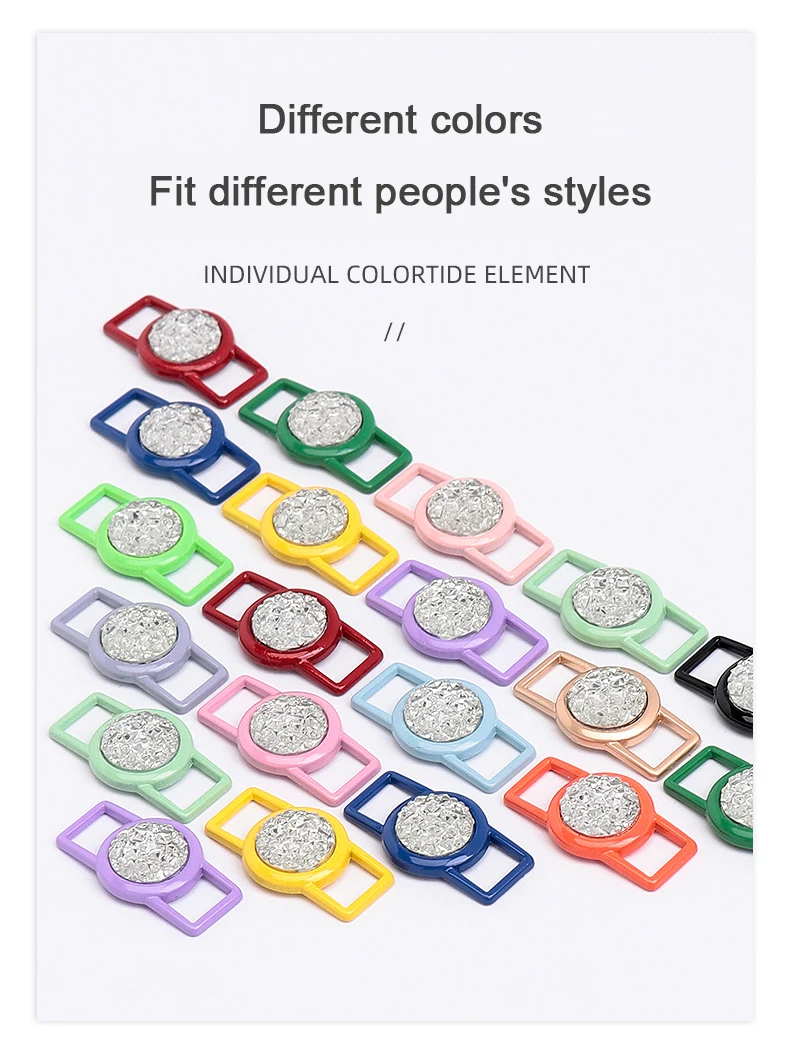 Luxurious Gemstone Diamond Shoelaces Decorative Metal Buckle Shoe Charms Color Shoelace DIY Sneaker Kits Shoe Accessories