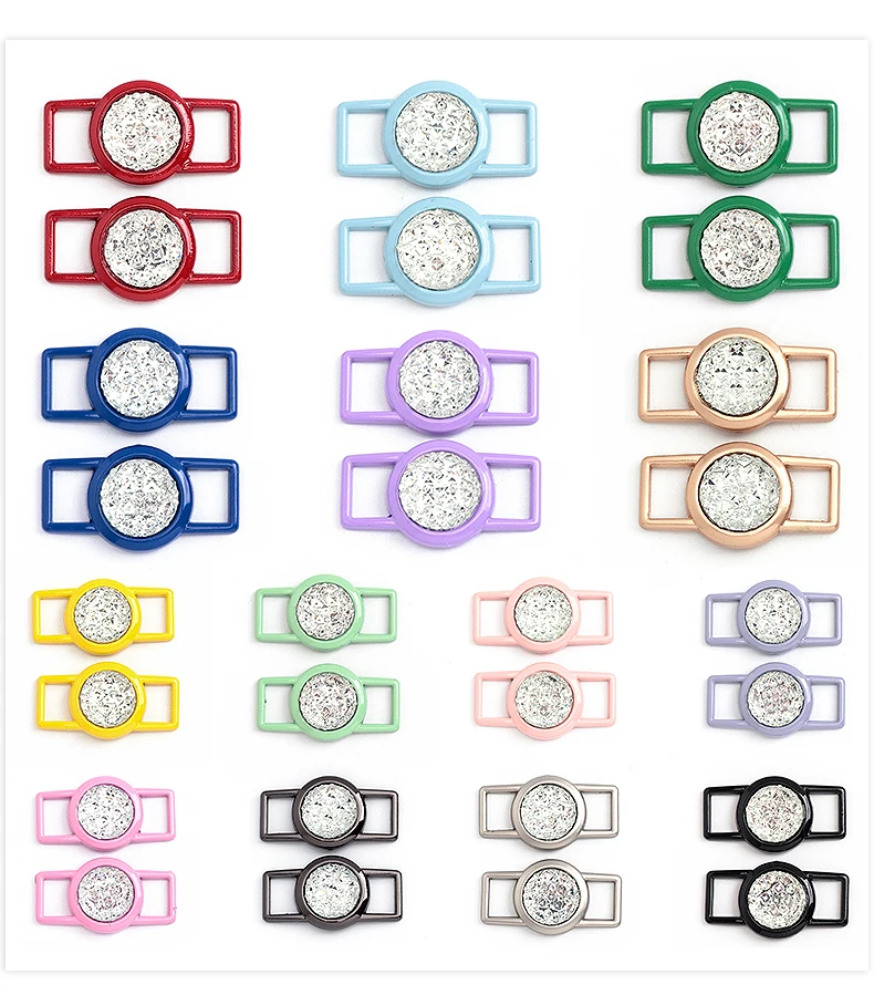 Luxurious Gemstone Diamond Shoelaces Decorative Metal Buckle Shoe Charms Color Shoelace DIY Sneaker Kits Shoe Accessories