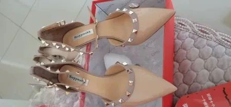 shoes woman 2025 trend Leather Women's Sandals Summer Gladiator Ankle Strap Party Sexy High Heels Luxury Rivets Ladies Shoes