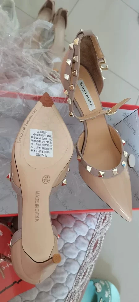 shoes woman 2025 trend Leather Women's Sandals Summer Gladiator Ankle Strap Party Sexy High Heels Luxury Rivets Ladies Shoes