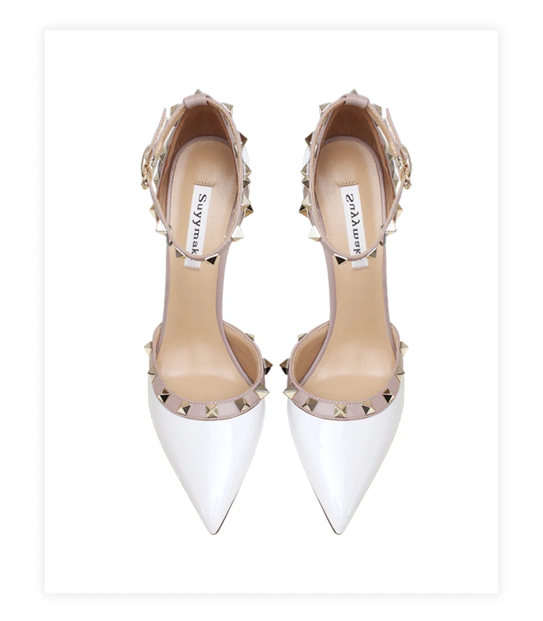 shoes woman 2025 trend Leather Women's Sandals Summer Gladiator Ankle Strap Party Sexy High Heels Luxury Rivets Ladies Shoes