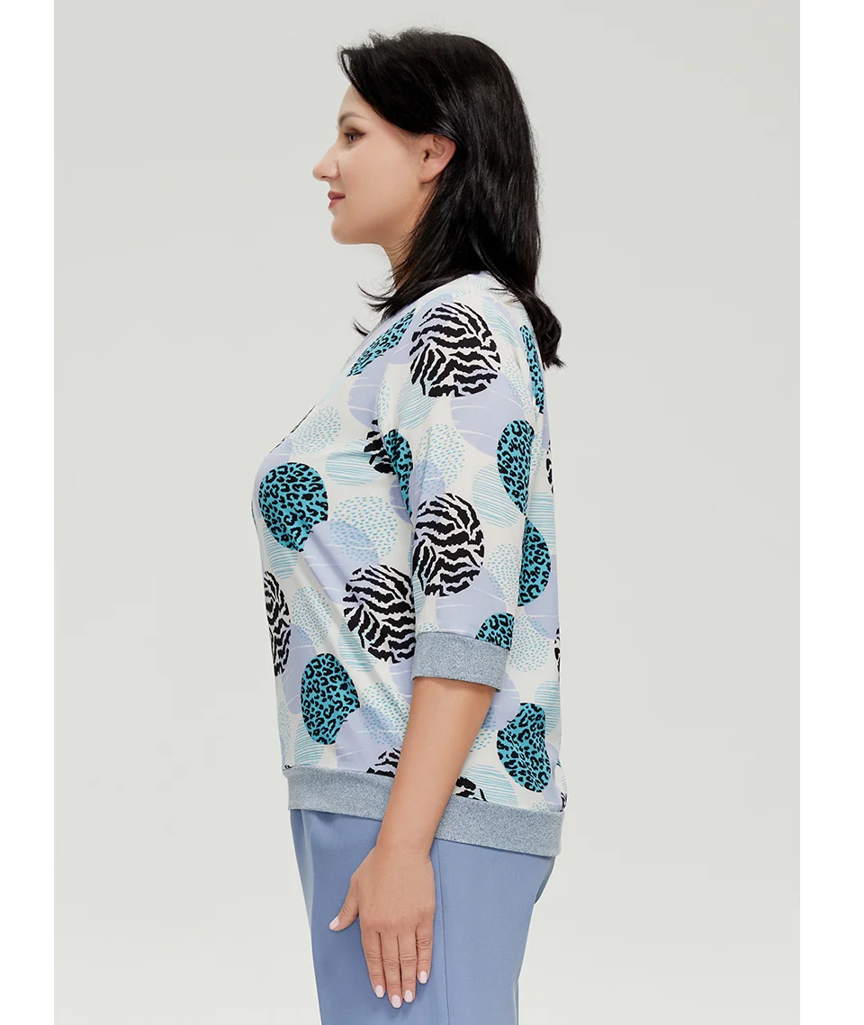 Astrid Women's T-Shirt 2022 Female Oversized Top O-Neck Daily All-Match Clothing Fashion Leopard Polka Dot Print Tee Shirt Trend