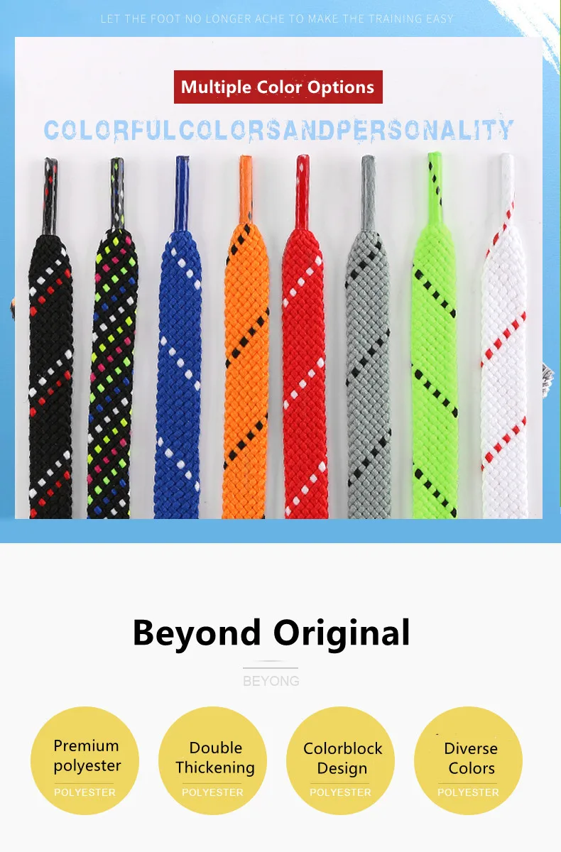 New Shoelaces for Sneakers Flat Shoelace Original Twill Two-Tone Pattern Premium Colorful Shoe Laces Athletic Unisex Shoestring
