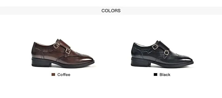 BeauToday Monk Shoes Women Genuine Cow Leather Buckle Strap Brogue Style Round Toe Casual Ladies Flats Handmade 27195