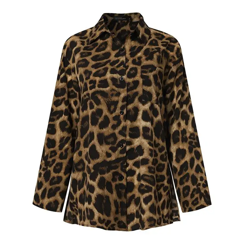 Fashion Women Leopard Print Pant Sets ZANZEA Casual Loose Tops and Pant Outfits 2023 Autumn Wide Leg Pant Leisure Two Piece Sets