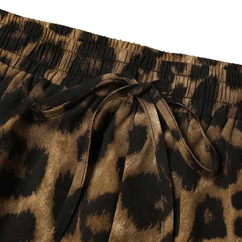 Fashion Women Leopard Print Pant Sets ZANZEA Casual Loose Tops and Pant Outfits 2023 Autumn Wide Leg Pant Leisure Two Piece Sets