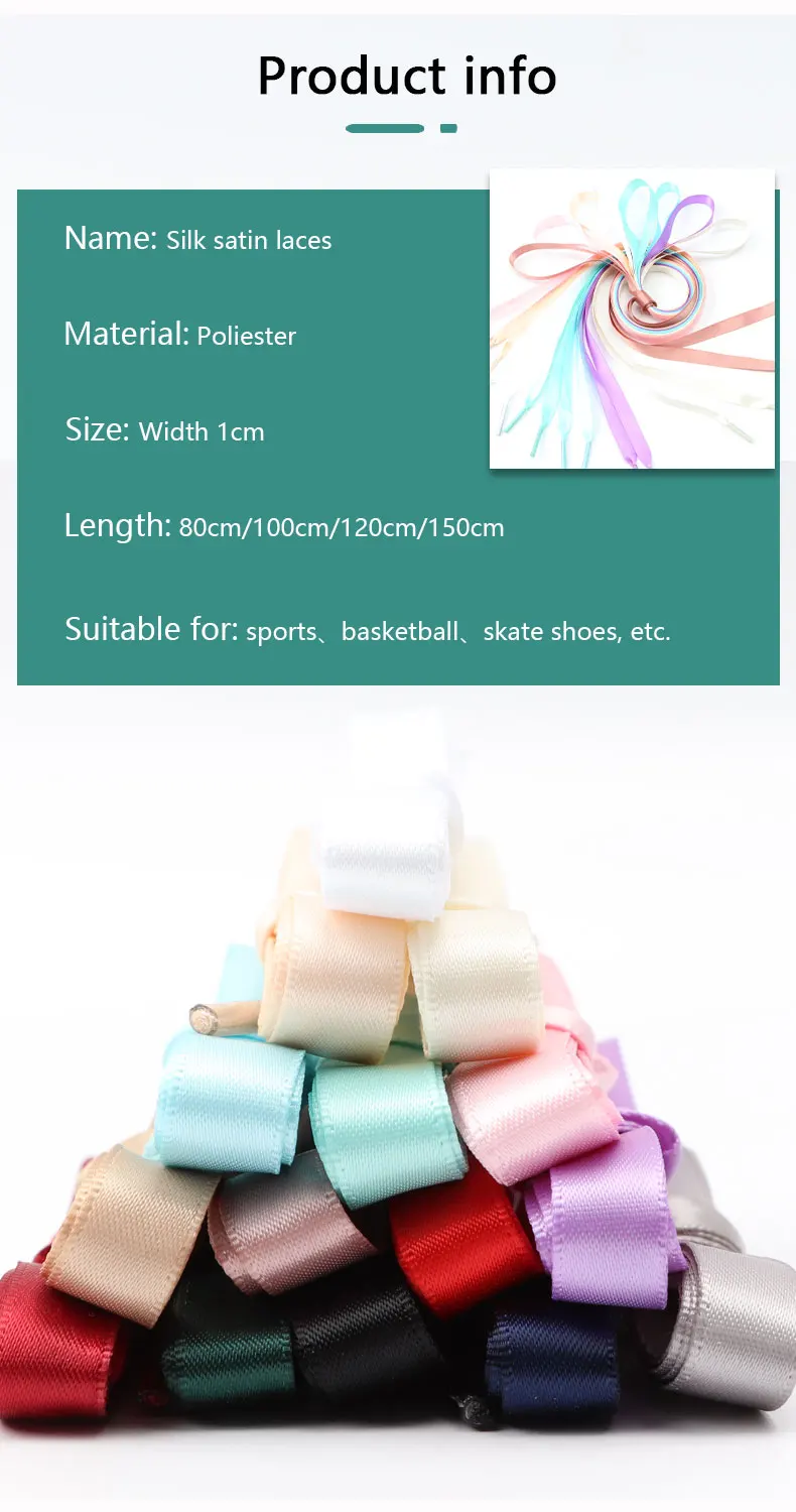 Silk Ribbon Shoe Laces Satin Flat Shoelaces Women Sneakers Shoelace Boots Laces for Shoes Decoration Casual Shoestring 1Pair