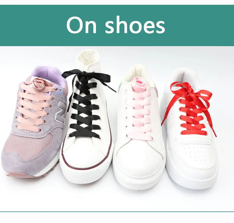 Silk Ribbon Shoe Laces Satin Flat Shoelaces Women Sneakers Shoelace Boots Laces for Shoes Decoration Casual Shoestring 1Pair