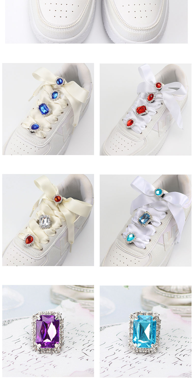 1PC Diamond Shoelaces Decoration Luxurious Shiny Rhinestones Buckle Shoes Accessories Plastic Shoe Charms Design for AF1 Sneaker