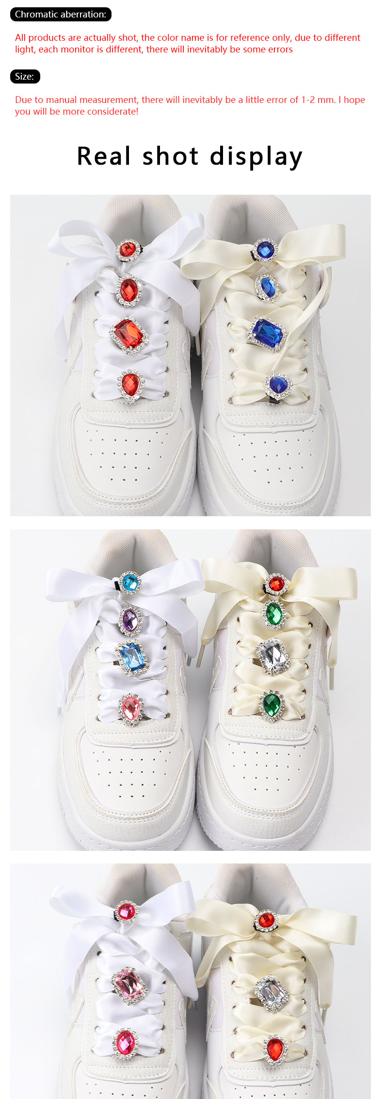 1PC Diamond Shoelaces Decoration Luxurious Shiny Rhinestones Buckle Shoes Accessories Plastic Shoe Charms Design for AF1 Sneaker