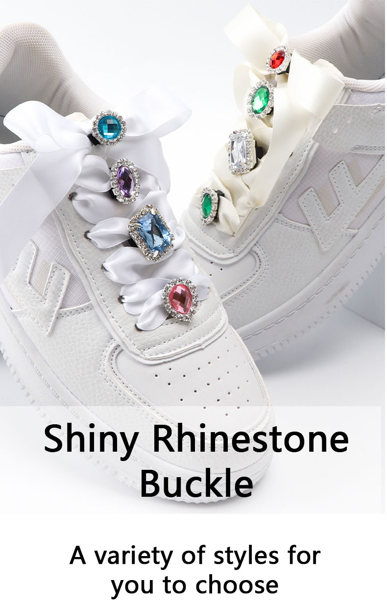 1PC Diamond Shoelaces Decoration Luxurious Shiny Rhinestones Buckle Shoes Accessories Plastic Shoe Charms Design for AF1 Sneaker
