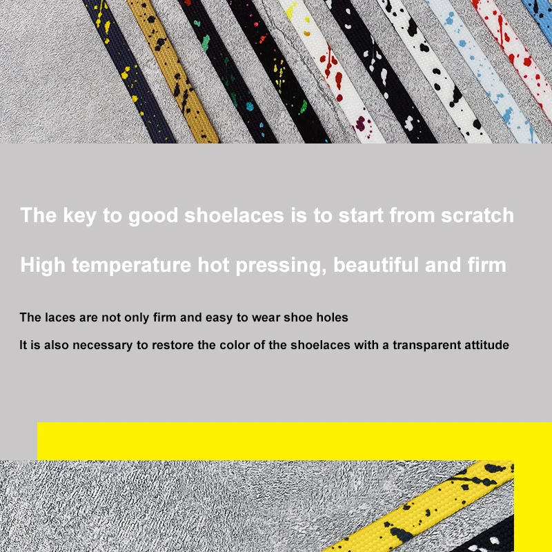 Colorful Splash Ink AF1 Shoelaces Women Gilding Men Red Black Hand-painted Sports Casual Basketball Shoes Laces 100/120/140/160