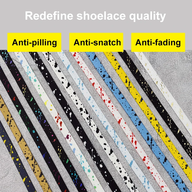 Colorful Splash Ink AF1 Shoelaces Women Gilding Men Red Black Hand-painted Sports Casual Basketball Shoes Laces 100/120/140/160