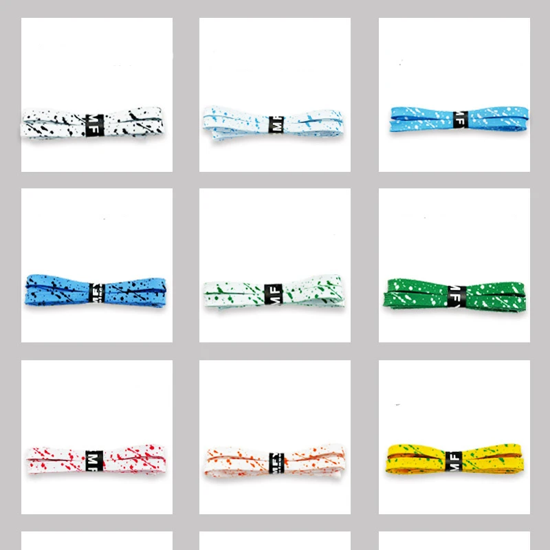 Colorful Splash Ink AF1 Shoelaces Women Gilding Men Red Black Hand-painted Sports Casual Basketball Shoes Laces 100/120/140/160