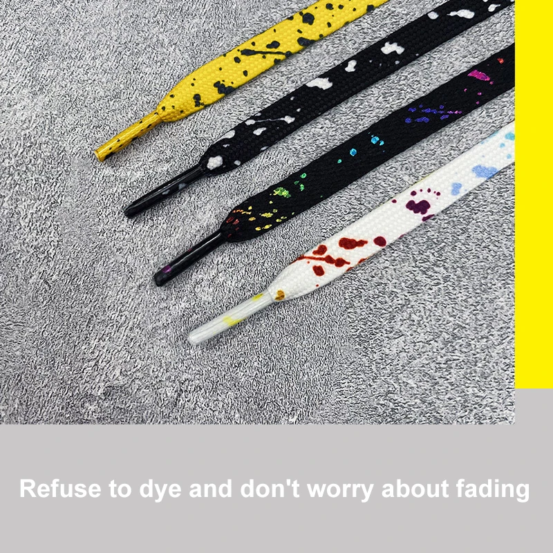 Colorful Splash Ink AF1 Shoelaces Women Gilding Men Red Black Hand-painted Sports Casual Basketball Shoes Laces 100/120/140/160