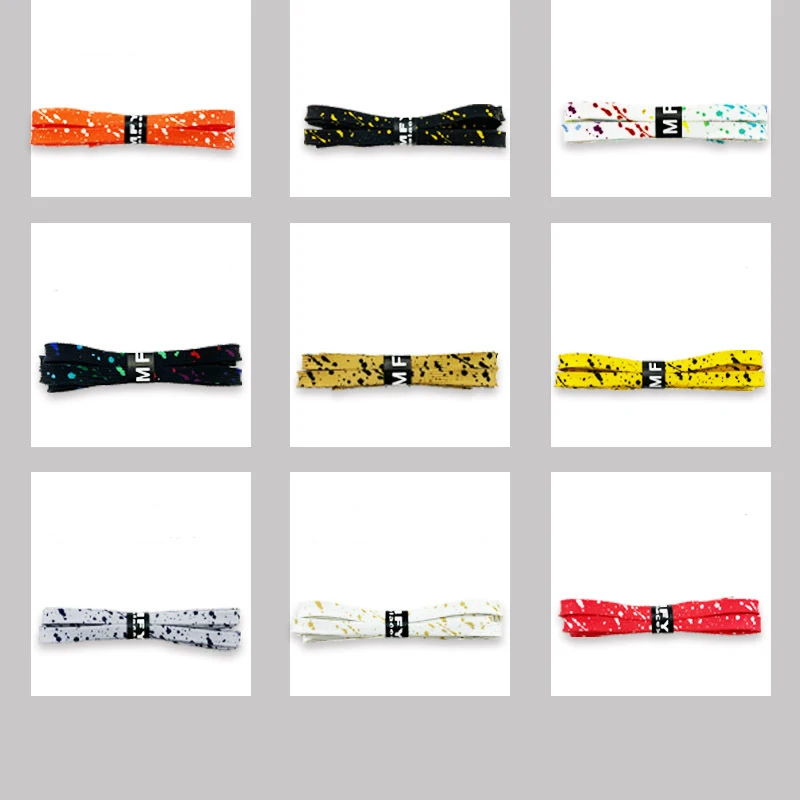 Colorful Splash Ink AF1 Shoelaces Women Gilding Men Red Black Hand-painted Sports Casual Basketball Shoes Laces 100/120/140/160