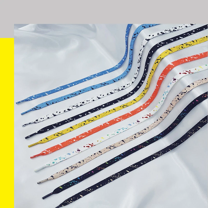 Colorful Splash Ink AF1 Shoelaces Women Gilding Men Red Black Hand-painted Sports Casual Basketball Shoes Laces 100/120/140/160