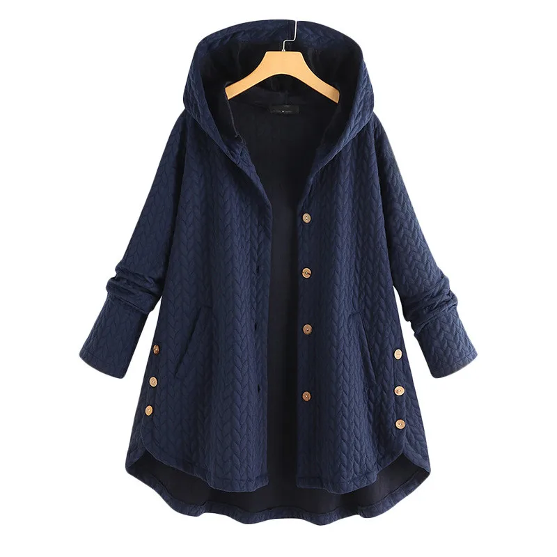 UHYTGF Chaquetas Women Jackets Korean Loose 8XL Big Size Coat Female Mid Length Hooded Spring Autumn Tops Outewear Jaquetas 1874