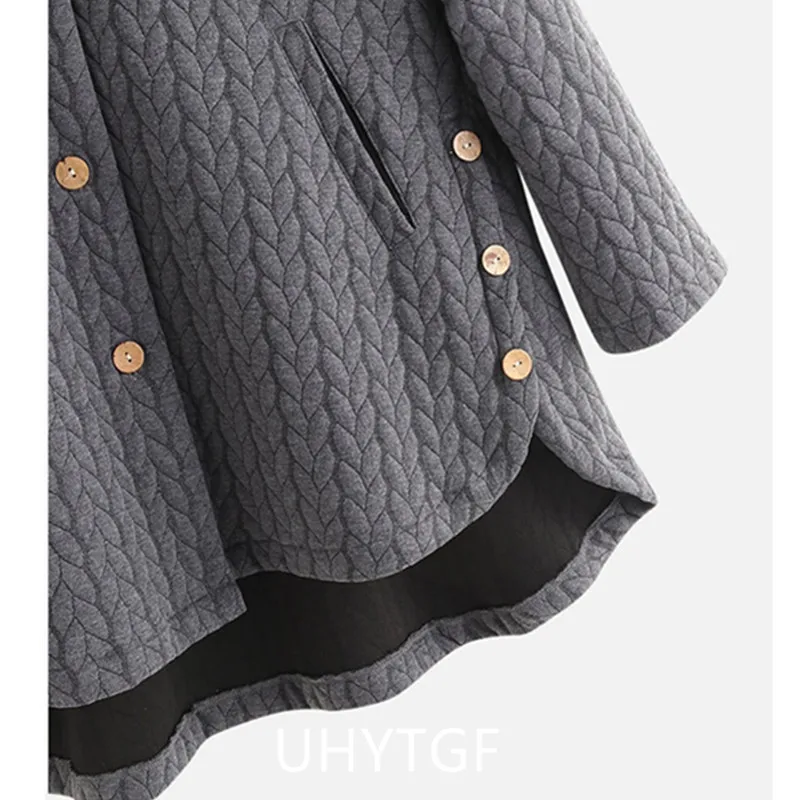 UHYTGF Chaquetas Women Jackets Korean Loose 8XL Big Size Coat Female Mid Length Hooded Spring Autumn Tops Outewear Jaquetas 1874