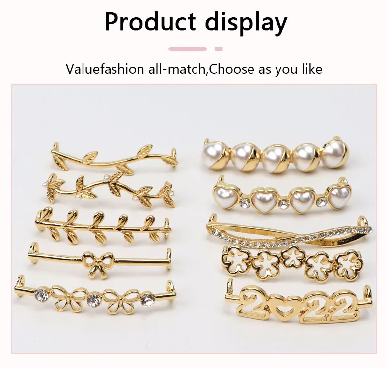 Shoelaces Clips Decoration Shoelace Buckle Shoes Charm Sneakers Pearl Shiny Rhinestones Women Girl Shoe Laces Decorative 1PCS