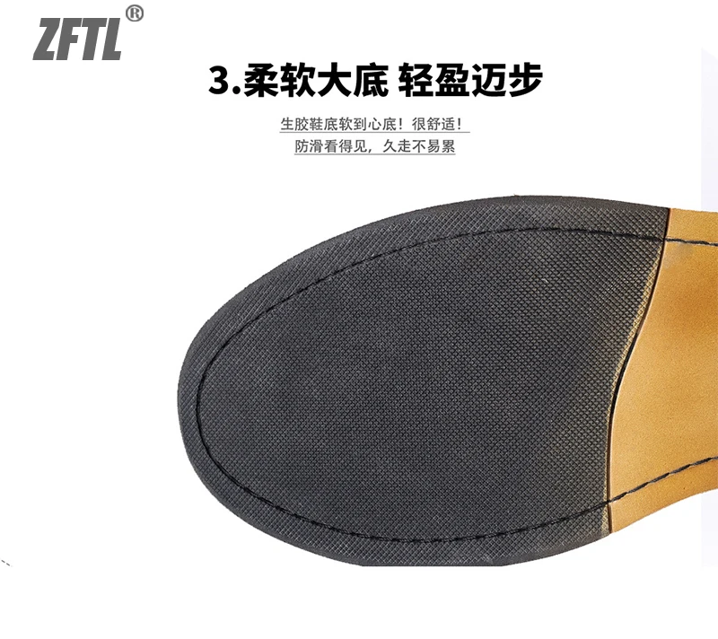 ZFTL Men's Casual shoes Genuine Leather man Vintage leisure lace up shoes British trend style derby shoes Hand made High Quality