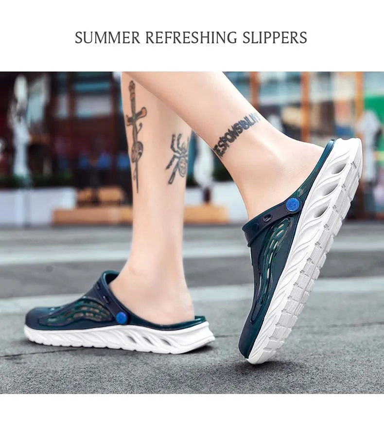 Summer Comfortable Men's Garden Clogs Male Outdoor EVA Injection Clogs Casual Sandal Men Beach Slippers Water Shoes Pool Sandals