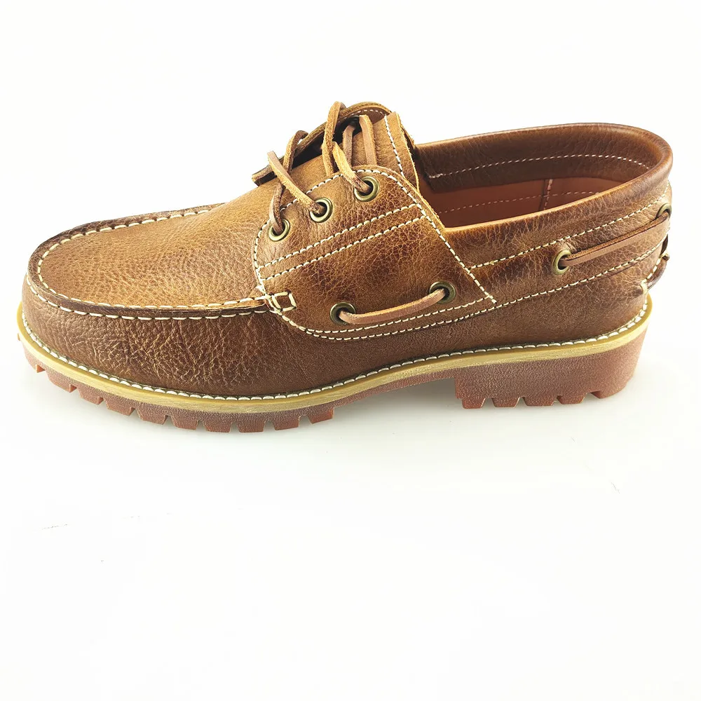 Fashion Genuine Leather Men's Loafers Soft Casual Shoes Moccasins Boat Shoes Platform Male Black Brown Lace-up Oxfords