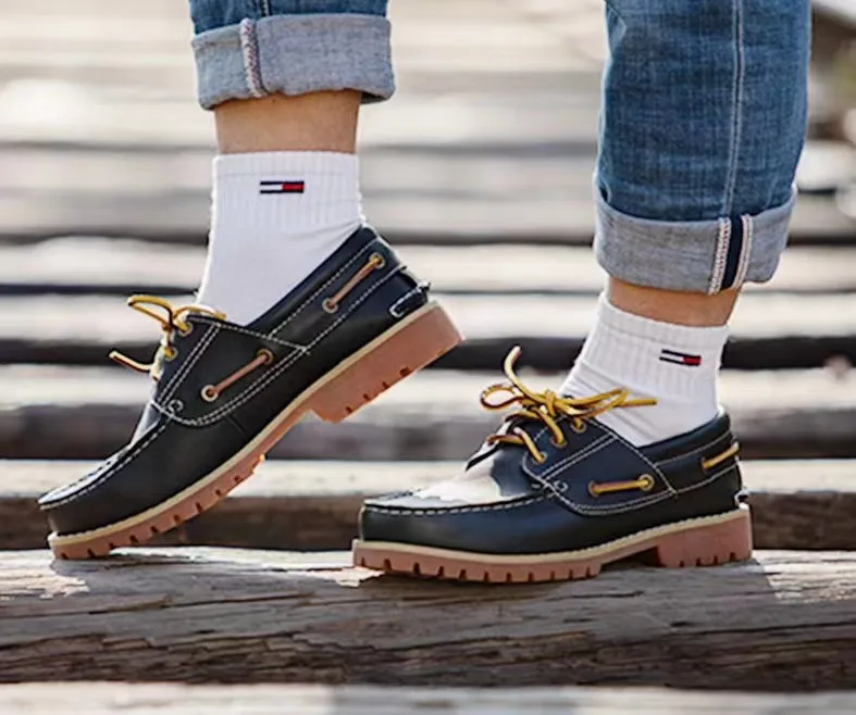 Fashion Genuine Leather Men's Loafers Soft Casual Shoes Moccasins Boat Shoes Platform Male Black Brown Lace-up Oxfords